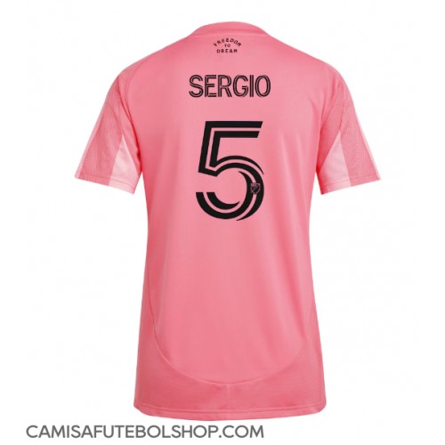 Camisa de time de futebol Inter Miami Sergio Busquets #5 Replicas 1º Equipamento Feminina 2025-26 Manga Curta